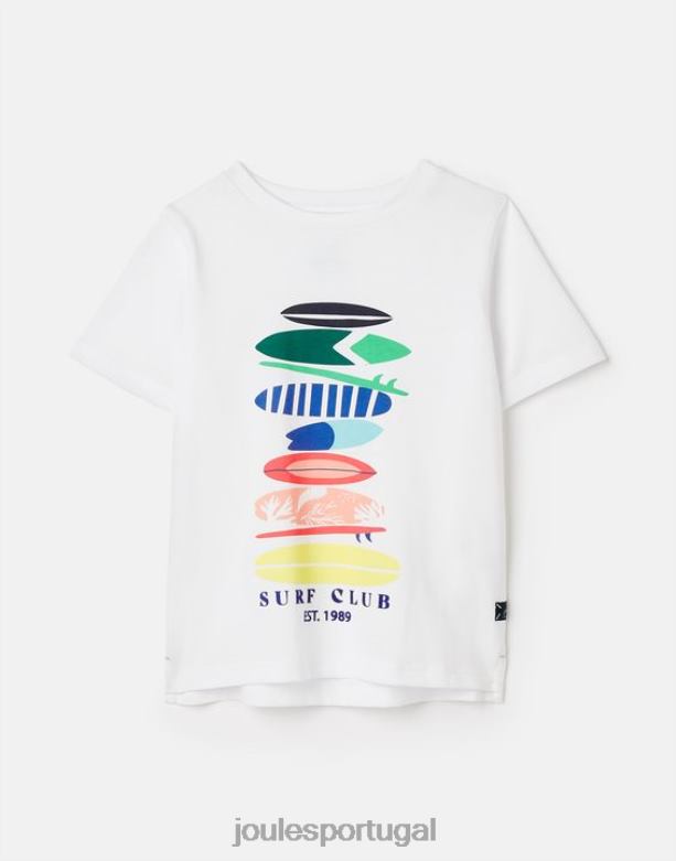 camiseta ben manga curta 2-12 anos Rapazes pranchas de surf brancas Joules vestuário 2X26V362