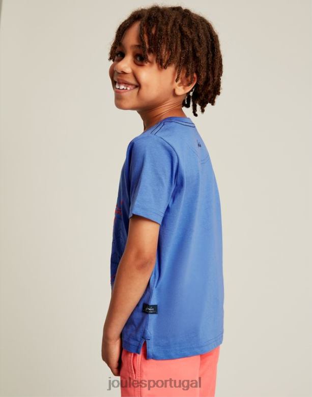 camiseta ben manga curta 2-12 anos Rapazes tubarões azuis Joules vestuário 2X26V353