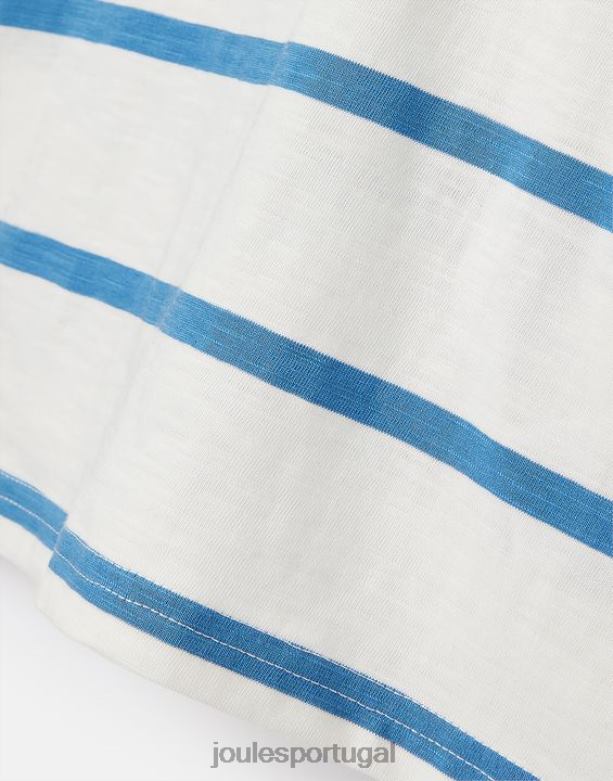 camiseta listrada lavada 2 a 12 anos Rapazes faixa azul clara Joules vestuário 2X26V358