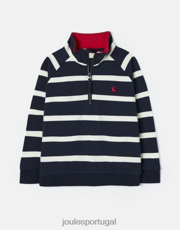 moletom finn 1/2 zip 2-12 anos Rapazes faixa azul marinho Joules vestuário 2X26V349