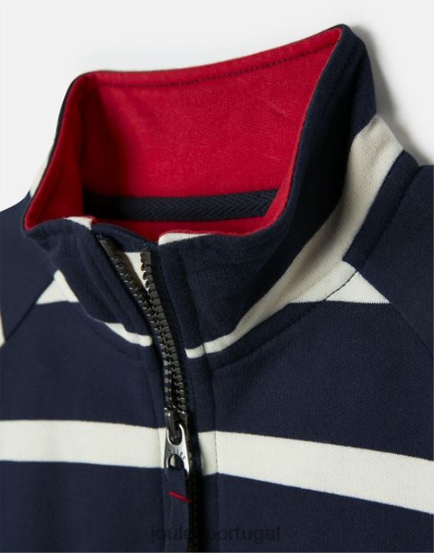 moletom finn 1/2 zip 2-12 anos Rapazes faixa azul marinho Joules vestuário 2X26V349