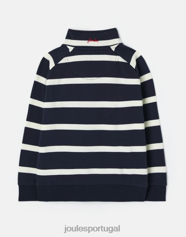moletom finn 1/2 zip 2-12 anos Rapazes faixa azul marinho Joules vestuário 2X26V349