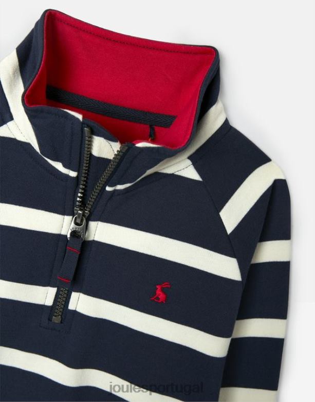 moletom finn 1/2 zip 2-12 anos Rapazes faixa azul marinho Joules vestuário 2X26V349